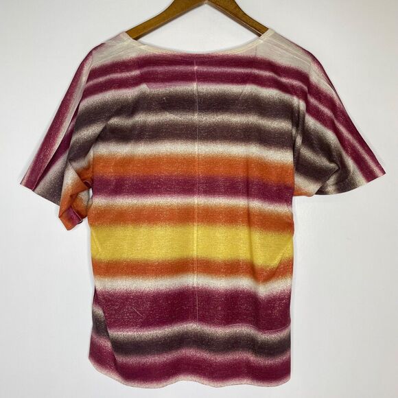 Maurices Multicolor Striped Short Sleeve Round Neck Shirt Size Large Women’s - Picture 8 of 10